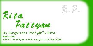 rita pattyan business card